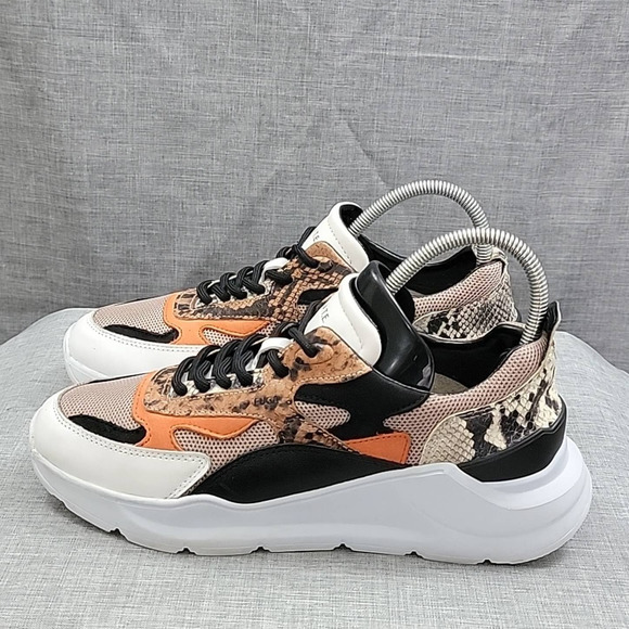 D.a.t.e. Fuga python embossed chunky leather trainer / sneaker women's 8.5 - Picture 9 of 12